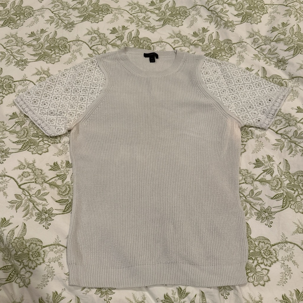 J. Crew White Short Sleeve Knit Top